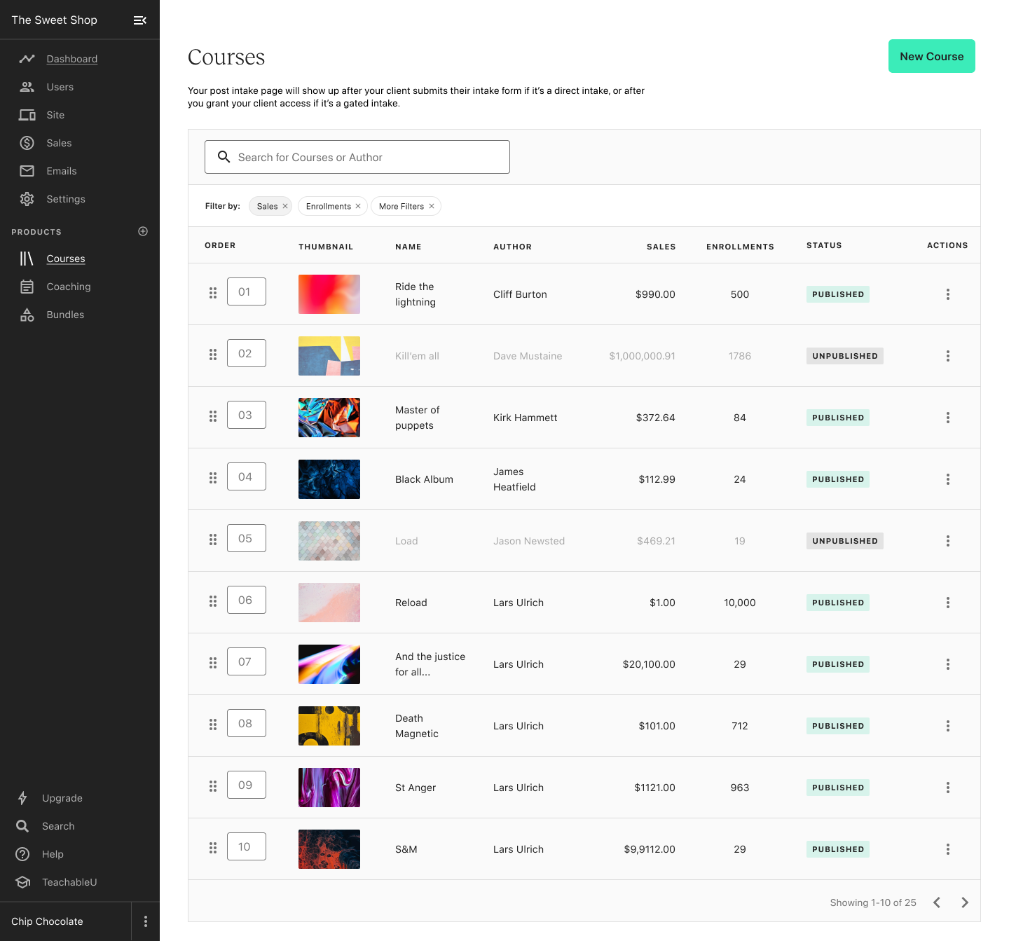 Teachable product interface