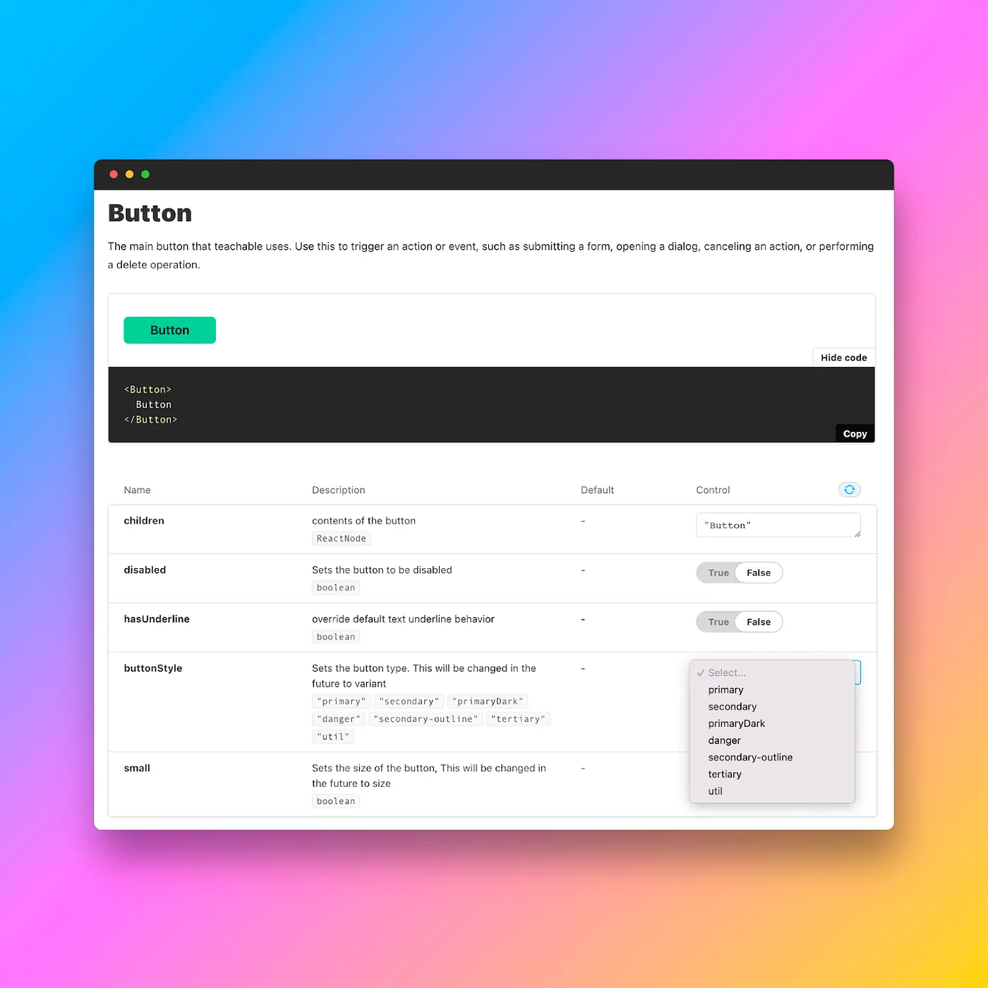 Teachable Design System work