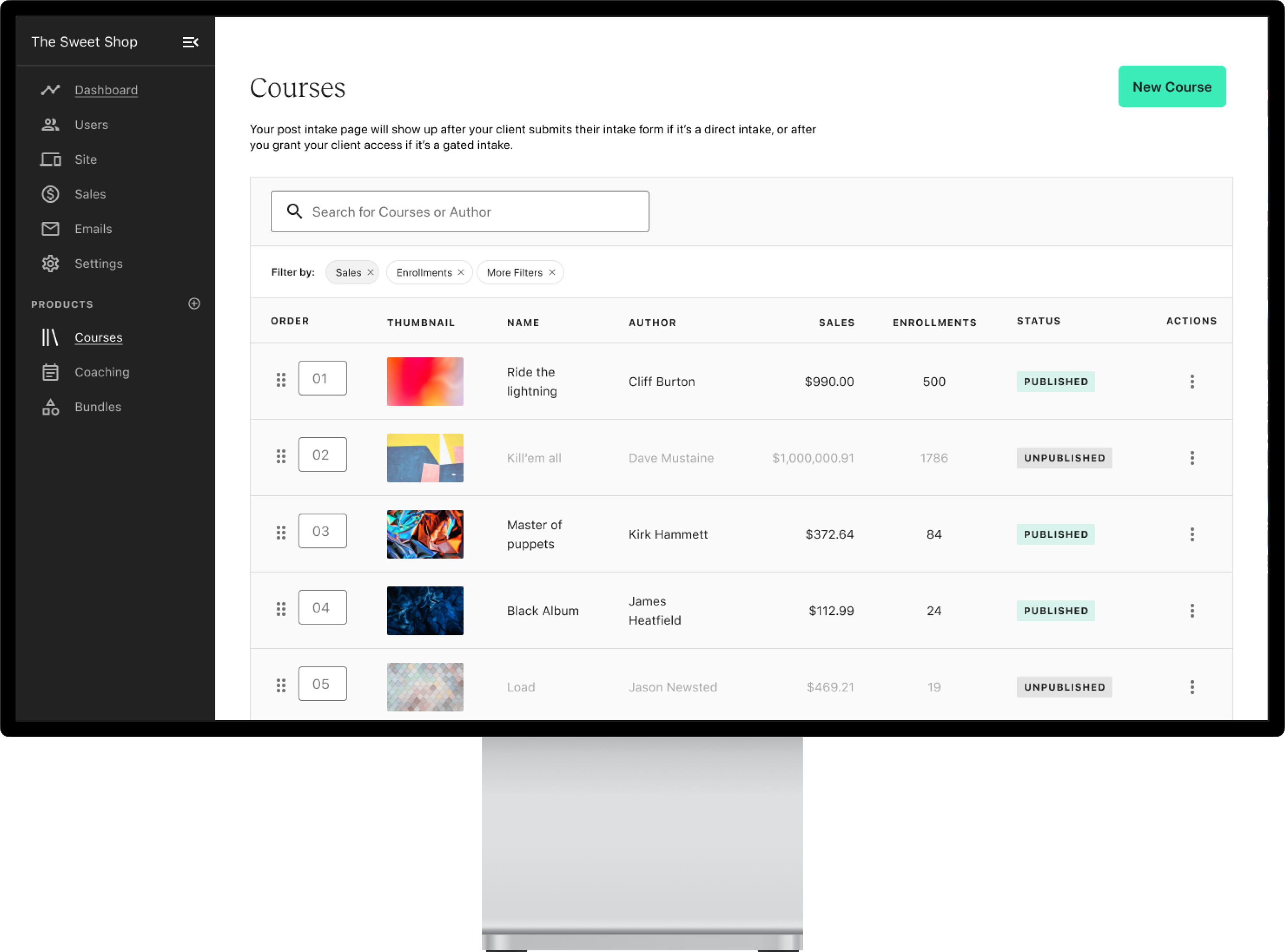 Teachable product interface